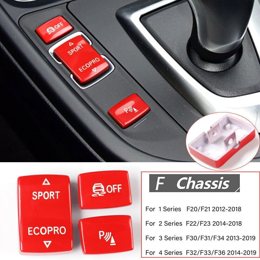 3Pcs ABS Gear Panel Shift ESP Sport Radar Button Cover Trim Replace Part Compatible with BMW 1 2 3 4 Series F20 F22 F30 F32 / 2013 2014 2015 2016 2017 2018 2019