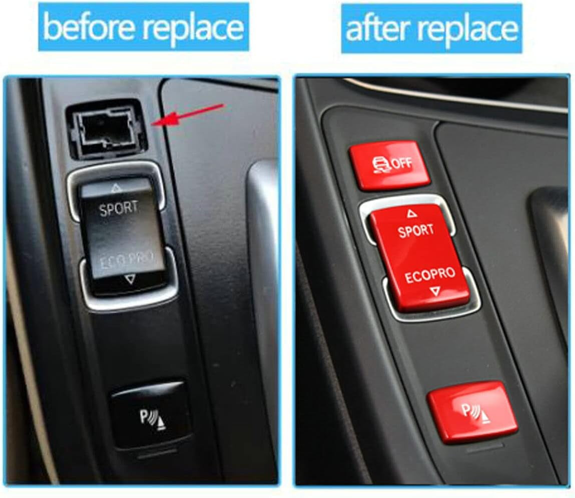 3Pcs ABS Gear Panel Shift ESP Sport Radar Button Cover Trim Replace Part Compatible with BMW 1 2 3 4 Series F20 F22 F30 F32 / 2013 2014 2015 2016 2017 2018 2019