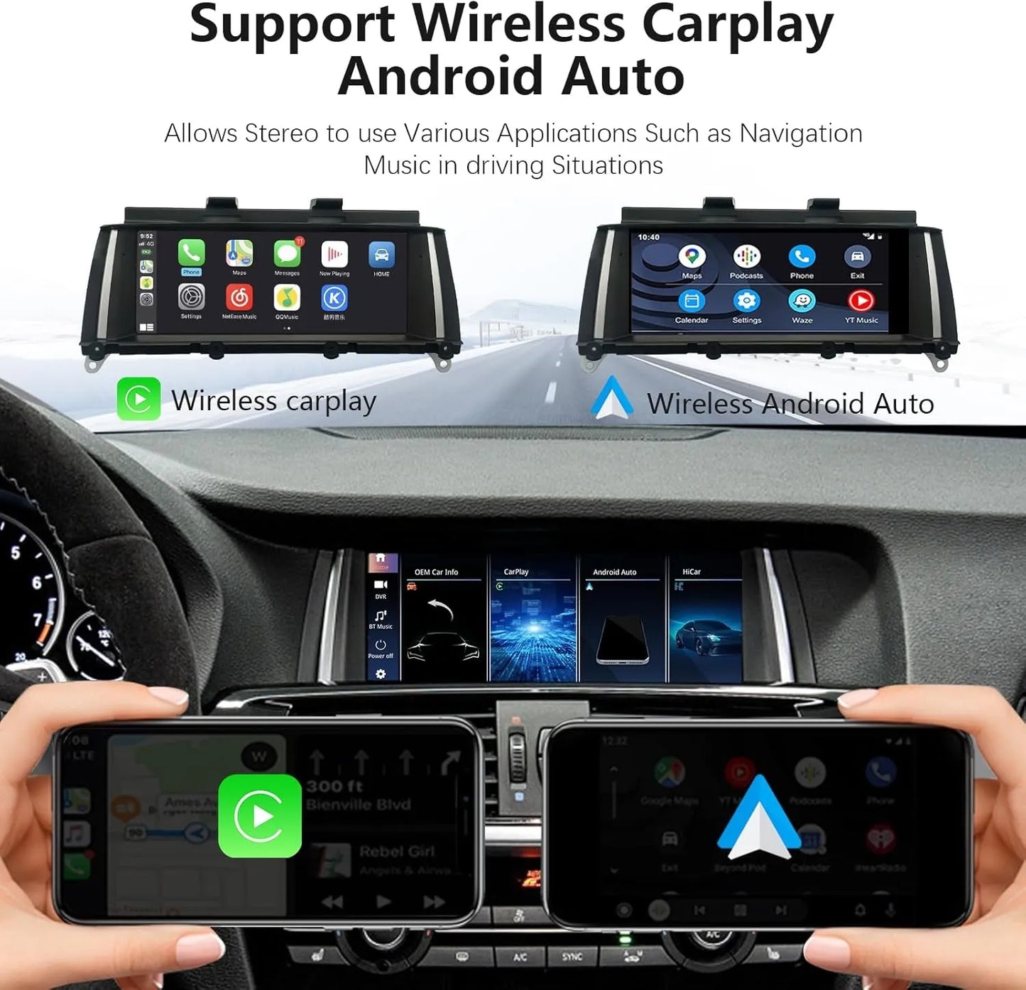 8.9Inch Car Radio for BMW X3 F25 CIC Carplay Android Auto Touch Screen 1920 * 720 Audio Stereo Head Unit DSP Linux System 2011-2013 Year Bluetooth