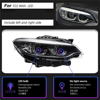 Car Lights Compatible for BMW F22 F23 2 Series 2014-2021 LED Auto Headlight Assembly Upgrade High Configure Style Design Tool Accessories(Led)