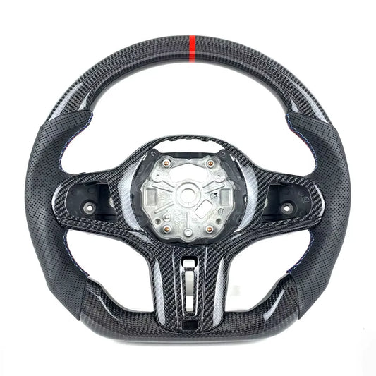 2019 2020 2021 M340I M3 M4 M2 M5 M8 G20 G30 G21 G31 G80 G82 G87 Carbon Fiber Handmade Leather Steering Wheel