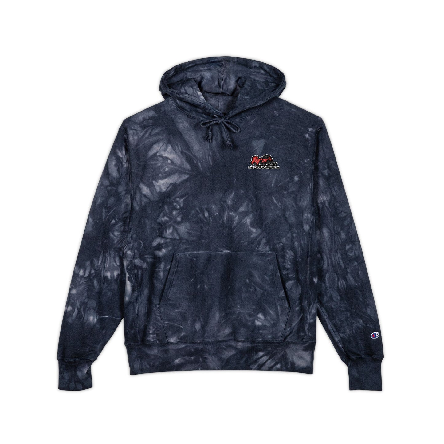 Champion Tie-Dye Hoodie — 'Tysautoworks' Logo