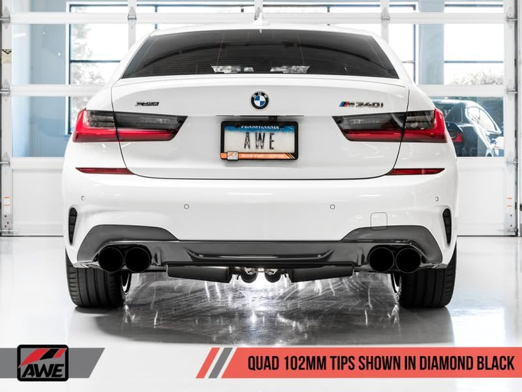 2019+ BMW M340I (G20) Track Edition Exhaust - Quad Diamond Black Tips - 3020-43085