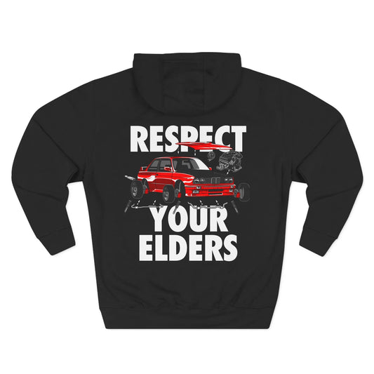 Respect Your Elders Fleece Hoodie — Three-Panel Design