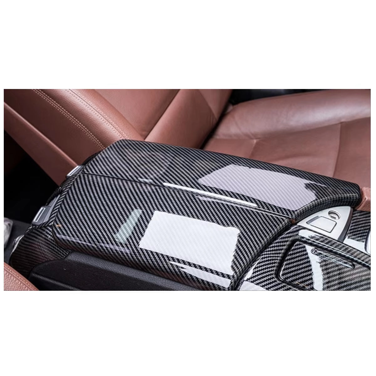 Center Armrest Trim Cover Car Accessories Car Interior Accessory for BMW 5 F10 Interior Accessory Armrest Trim Cover Carbon