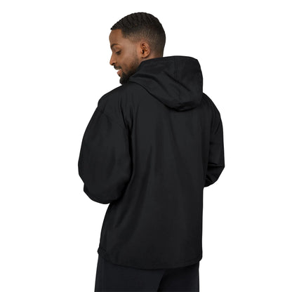 Black Packable Anorak Jacket with Small Graphic Logo