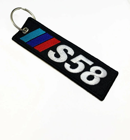 S58 Key Tag / B58 Key Chain / S58 Flight Tag Black ( BPR Colors) for BMW M3 / M4