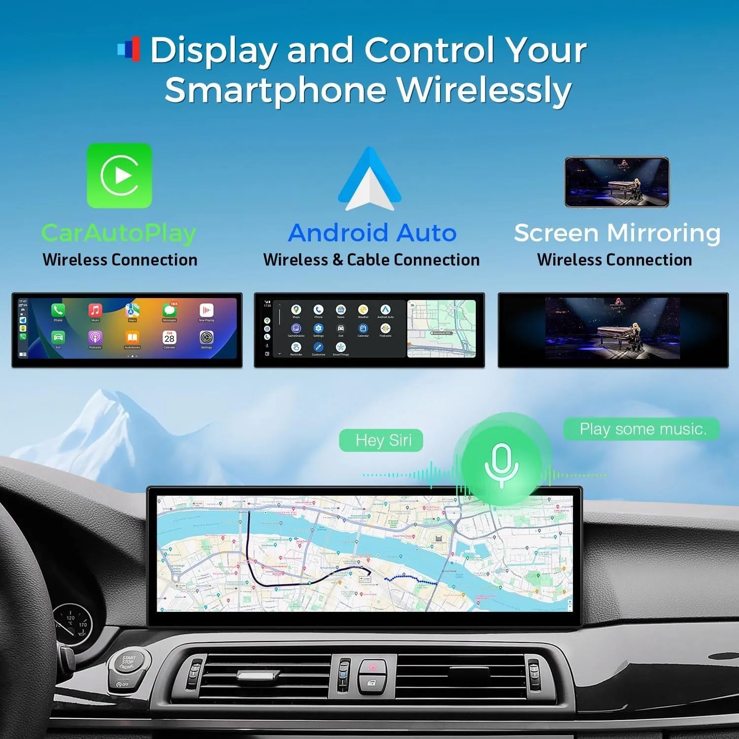 14.9 Inch Android 13 Car Stereo for BMW F10/F11 (2013-2016) NBT System, 2K IPS Touch Screen 4+64GB Global 4G Car Radio GPS Navigation Support Wireless Car Play Android Auto