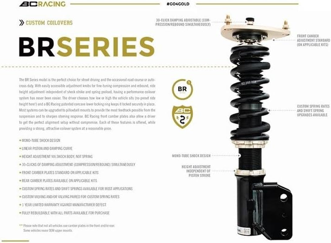 BR Series Coilovers Compatible with 2014-2016 BMW 428I Xdrive ()