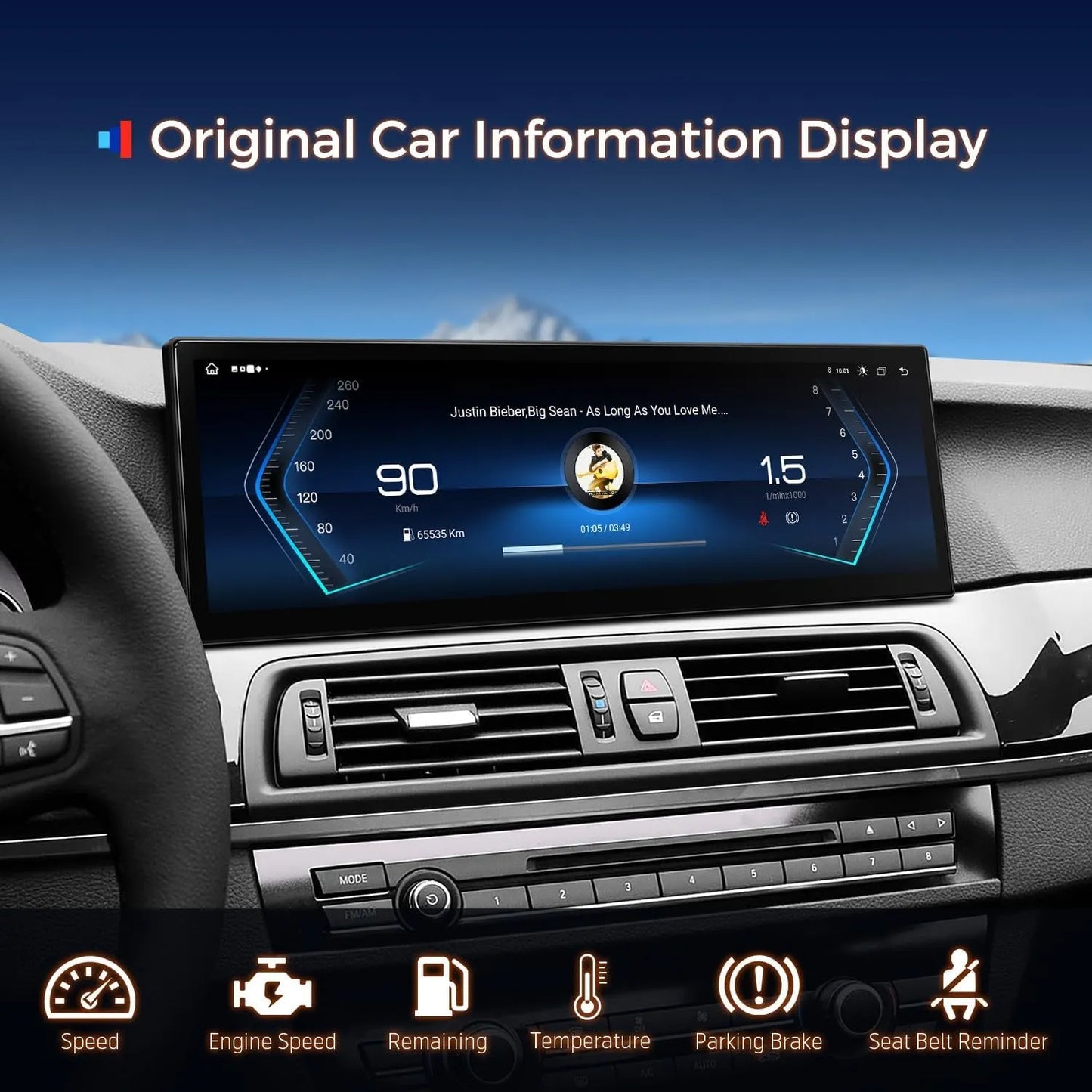 14.9 Inch Android 13 Car Stereo for BMW F10/F11 (2013-2016) NBT System, 2K IPS Touch Screen 4+64GB Global 4G Car Radio GPS Navigation Support Wireless Car Play Android Auto