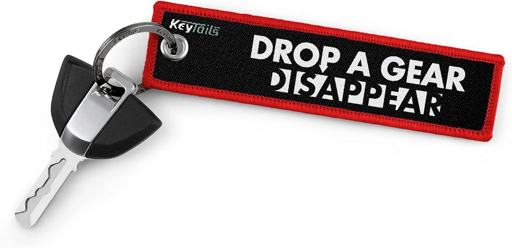 Keychains, Premium Quality Key Tag for Motorcycle, Car, Scooter, ATV, UTV [Drop a Gear & Disappear]