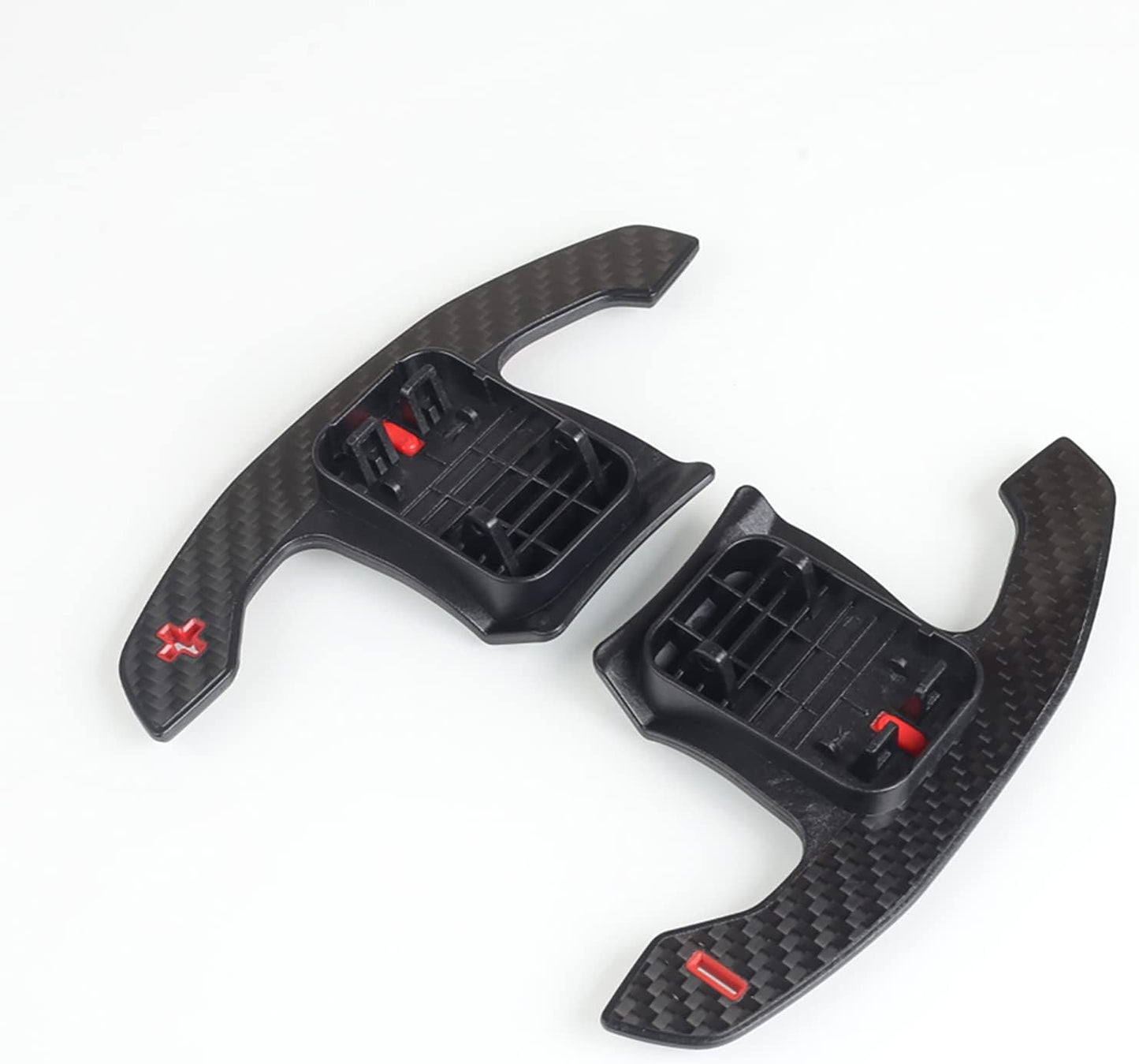 Car Carbon Fiber Paddle Shifters for BMW G20 G30 F20 F30 F34 F12 F01 F48 F25 F26 F15 F16 2017 2018 2019, Steering Wheel Paddles (Red)