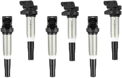 Ignition Coil Compatible with BMW M54, N20, N52, N54, N55, N62, S54, S62 2002+, Set of 6