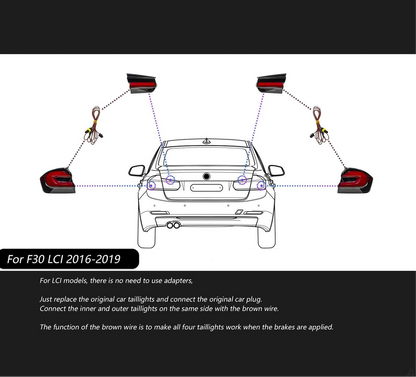 Tail Lights for BMW 2013-2019 F30 Refit G30 Taillights Non-Destructive Installation Start Running Water Steering Dual Reversing and Dual Rear Fog Lights Smoke (Smoke)