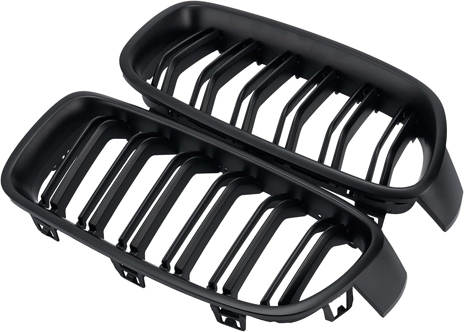 ABS F30 Grill, Front Kidney Grille for 2012-2018 BMW 3 Series F30 F31 (Double Slats Matte Black Grills, 2Pcs)