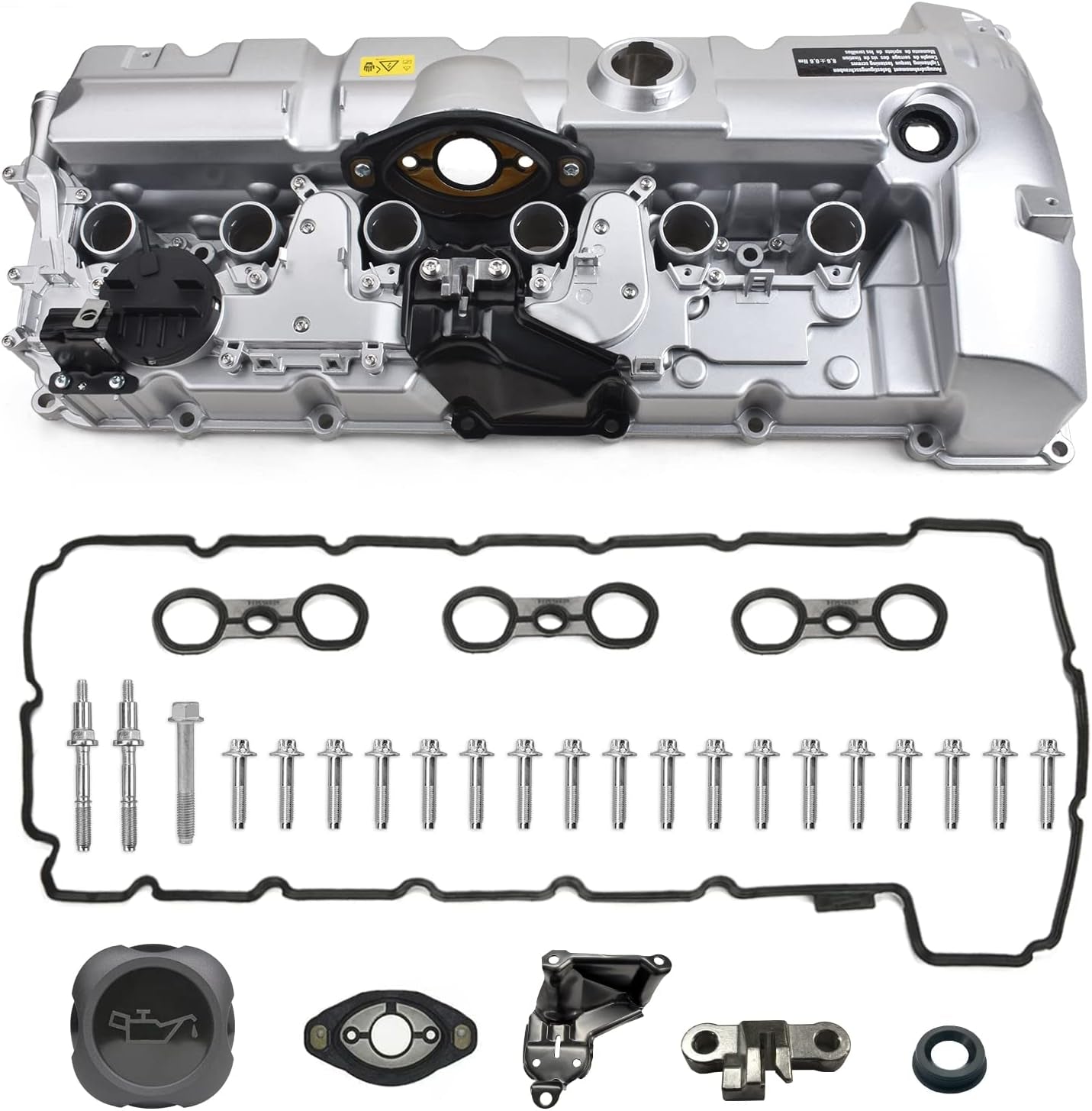 Upgrade Aluminum Valve Covers Compatible with N51 N52 3.0L BMW 128I 323I 328I 328XI X3 X5 Z4 2007-2013 Replace 11127552281 11127552280