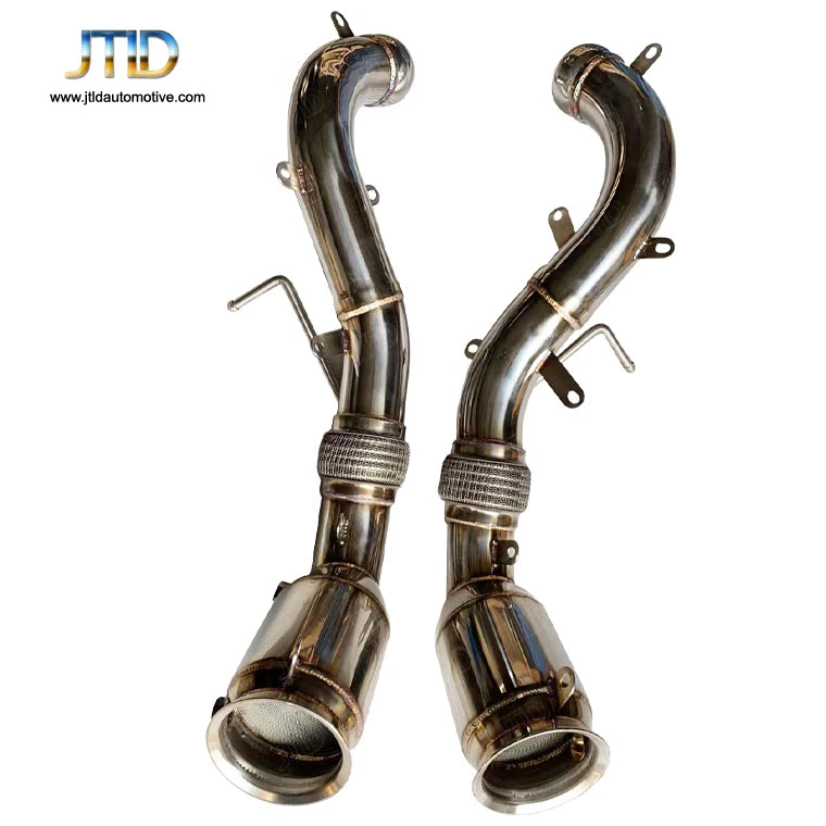 High Flow Catless Downpipes with Heat Shield For BMW M5 M8 F90 F91 F92 F93 S63