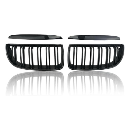 E90 Front Kidney Grille Glossy Black (Pre LCI)