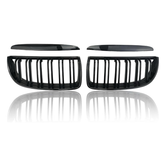 E90 Front Kidney Grille Glossy Black (Pre LCI)