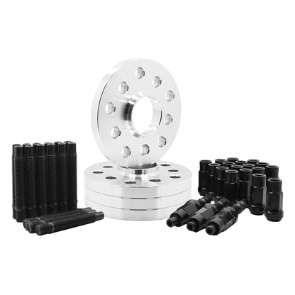 Set completo di distanziali per ruote da 17 mm di spessore + kit di conversione perni da corsa neri da 90 mm 12X1,5 | Compatibile con BMW E36 E46 Frenafiletti gratuito incluso