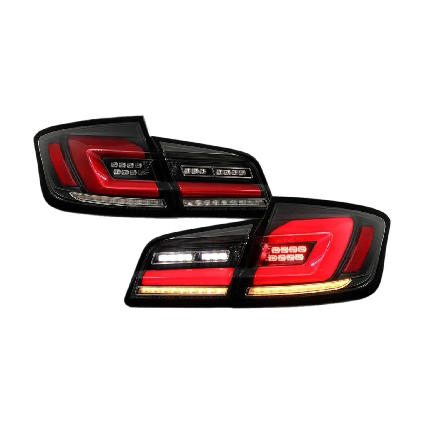 2011-2016 BMW F10 528I 535I 550I M5 Sedan Black Sequential Full LED Tail Lights Brake Lamps Set Left+Right