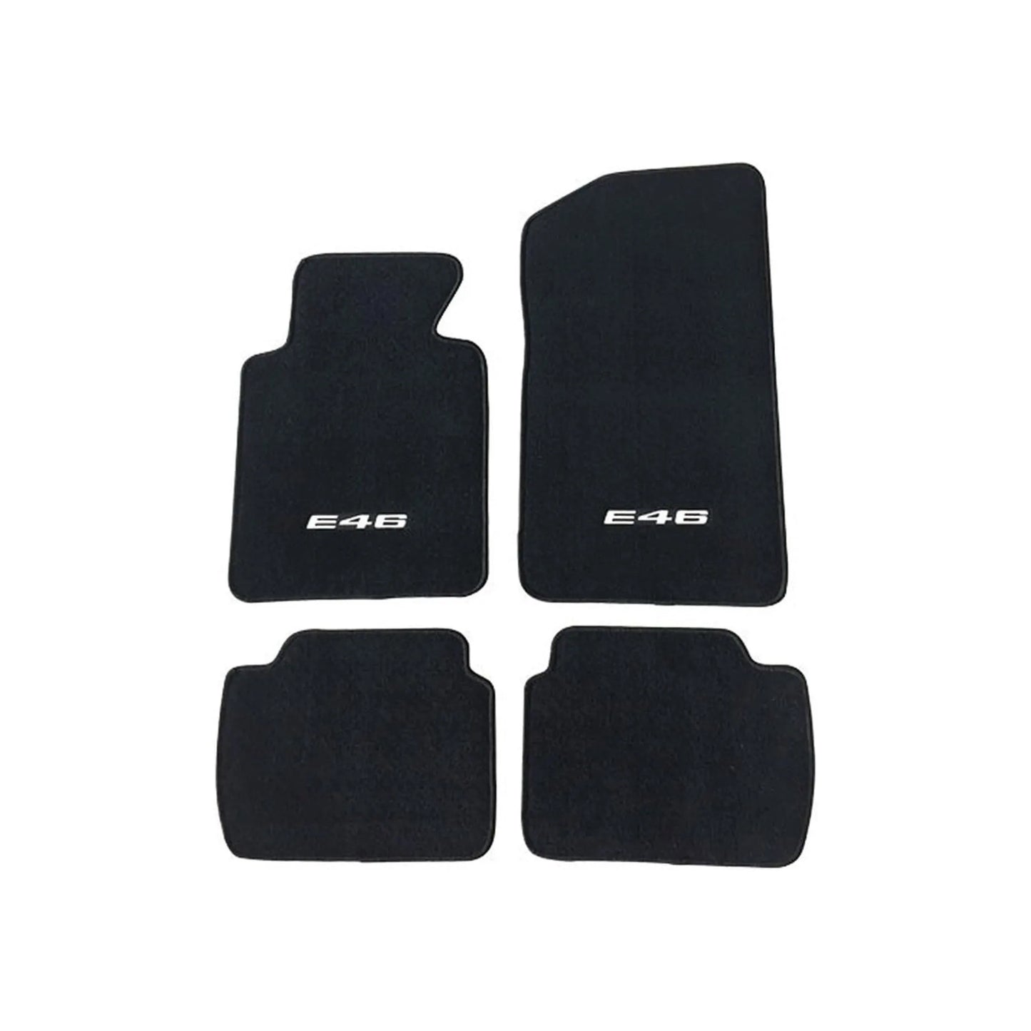 Floor Mats BMW E46 Logo 3-Series 1999-2005, M3 Coupe 2001-2006, Factory Fitment Floor Mats Carpet Front & Rear Nylon