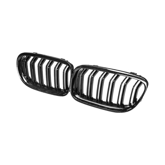 Carbon Fiber Front Grill Compatible with 3-Series (E90 E91 LCI 2009-2011, Double Slats)