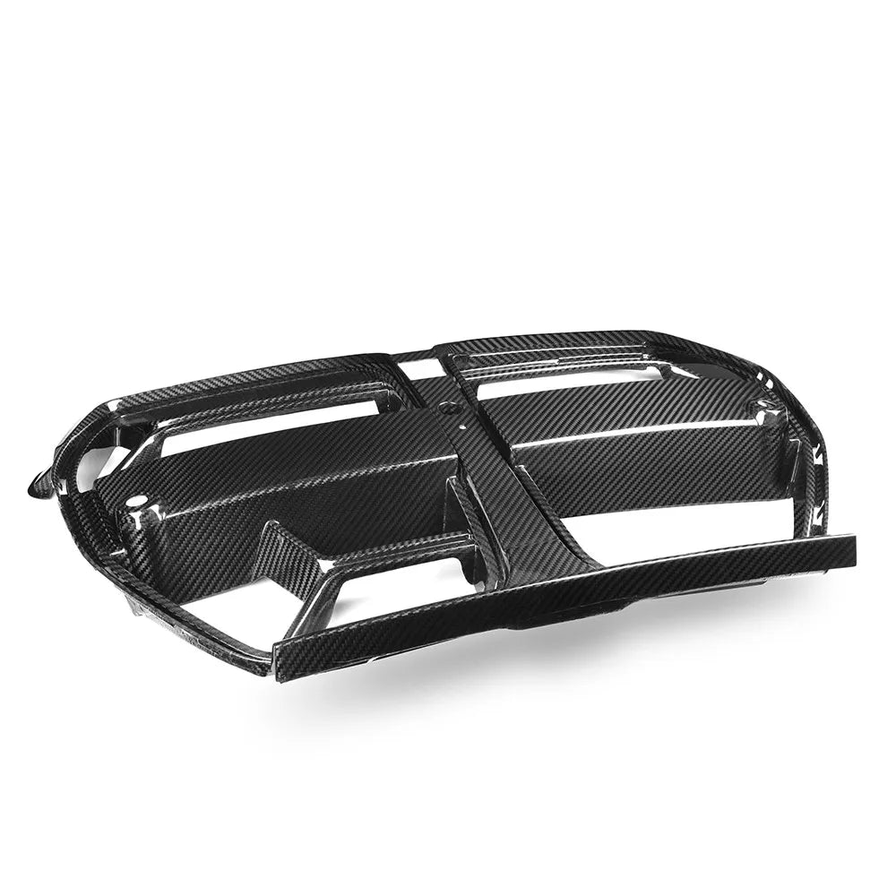 For BMW G80 M3 G82 G83 M4 CSL Style with ACC Dry Carbon Front Bumper Kidney Mesh Grille Grill 2020+