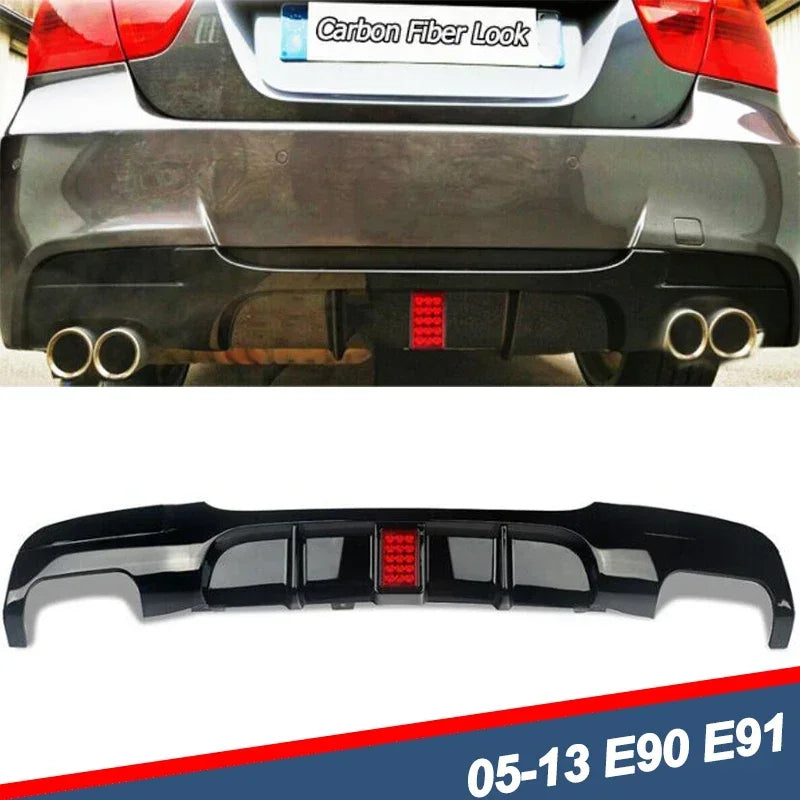 Rear Bumper diffuser with Led for Bmw E90 318i 320i 328i 330i 335i 2005-2012