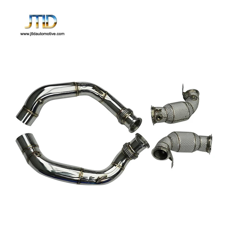 Stainless Steel Polished Catless Downpipe For Bmw F90 M5 Exhaust decat Downpipes