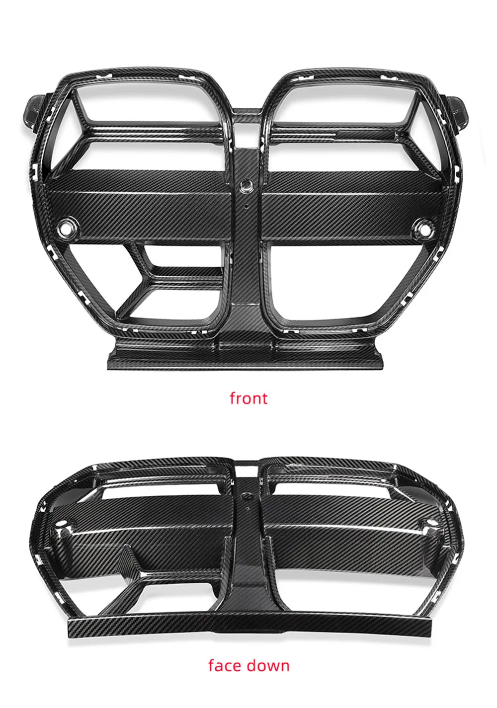 For BMW G80 M3 G82 G83 M4 CSL Style with ACC Dry Carbon Front Bumper Kidney Mesh Grille Grill 2020+