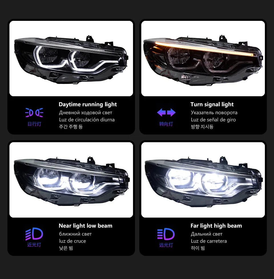 F32 LED Headlight 2012-2019 F36 F80 F33 DRL 425i 428i 430i 435i Signal Head Lamp