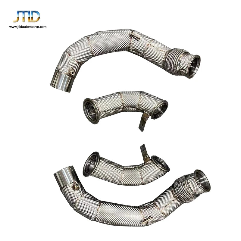 High Flow Heat Shield Decat Downpipe For Bmw F90 M5 Exhaust Catless Down Pipes