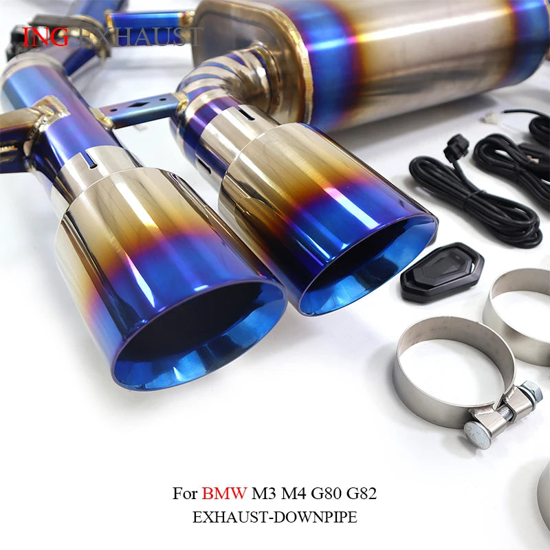 Titanium Alloy Valve Catback Exhaust for BMW M3 M4 G80 G82 3.0T  Model Remote Muffler Performance System