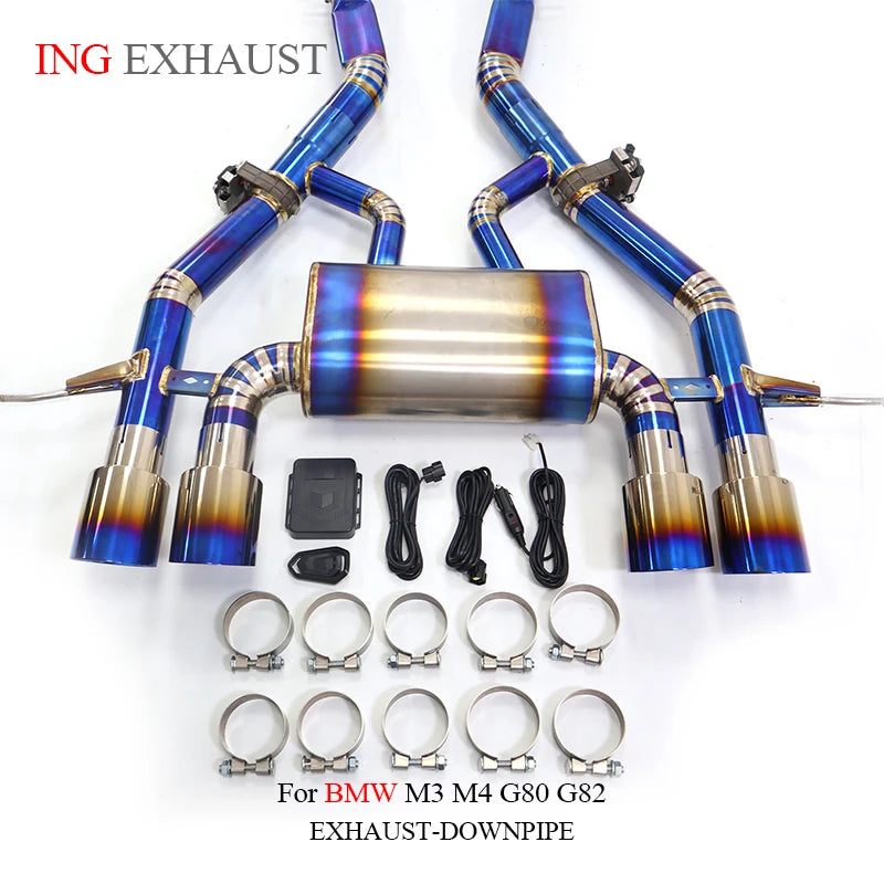 Titanium Alloy Valve Catback Exhaust for BMW M3 M4 G80 G82 3.0T  Model Remote Muffler Performance System