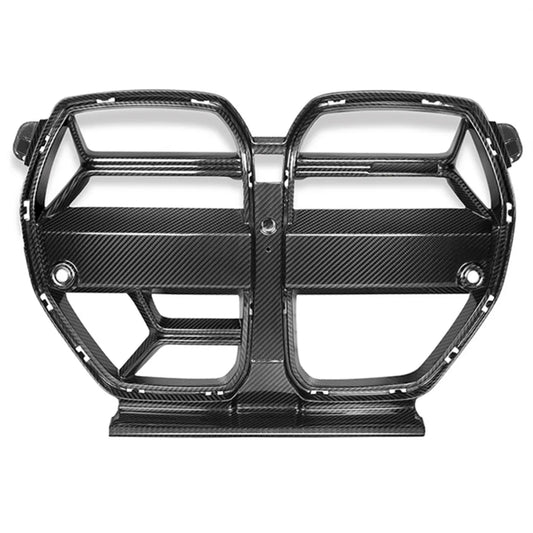 For BMW G80 M3 G82 G83 M4 CSL Style with ACC Dry Carbon Front Bumper Kidney Mesh Grille Grill 2020+