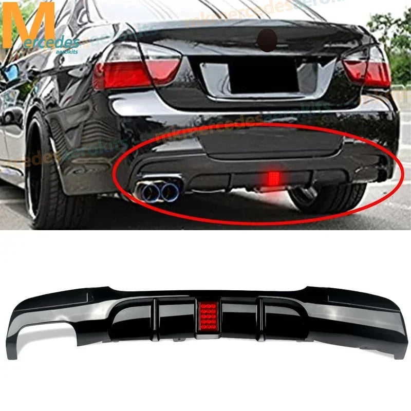 Rear Bumper diffuser with Led for Bmw E90 318i 320i 328i 330i 335i 2005-2012