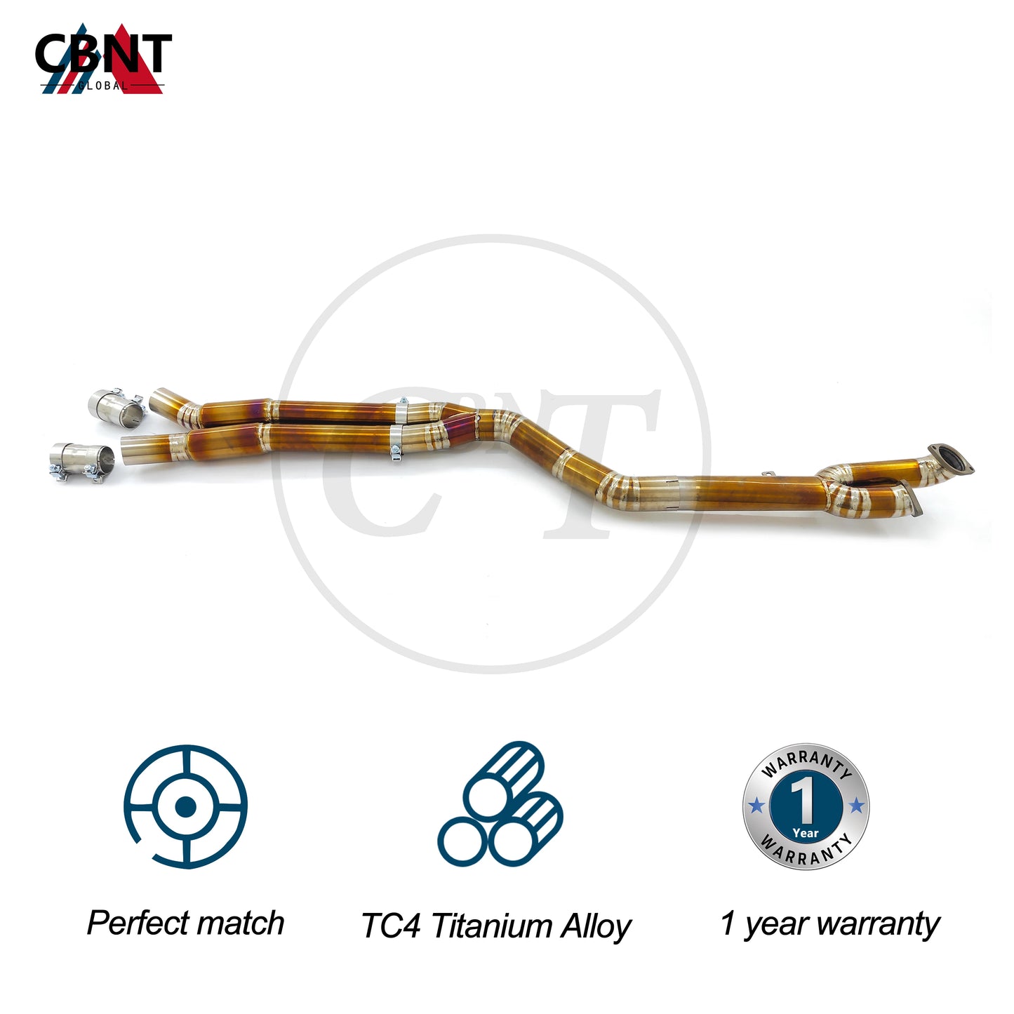 Titanium Alloy Middle Pipe with Resonator for BMW G80 M3 G82 M4 S58