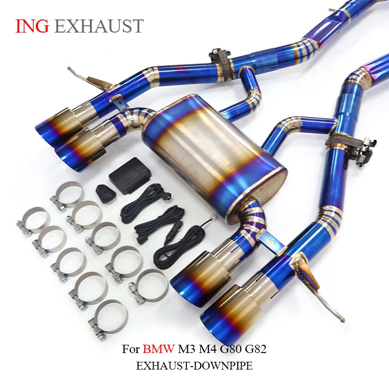 Titanium Alloy Valve Catback Exhaust for BMW M3 M4 G80 G82 3.0T  Model Remote Muffler Performance System