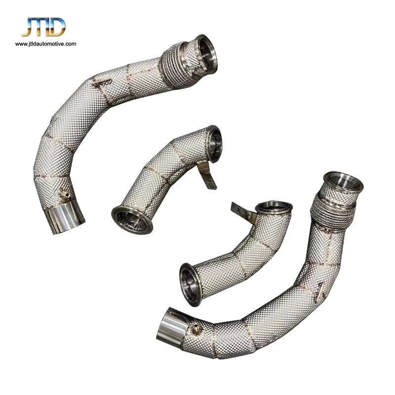 High Flow Heat Shield Decat Downpipe For Bmw F90 M5 Exhaust Catless Down Pipes