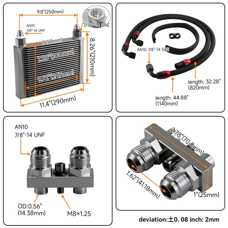 OIL COOLER KIT UPGRADE FIT FOR BMW 3 SERIES 335I E90 E91 E92 E93 N54 25 ROW BOLT ON