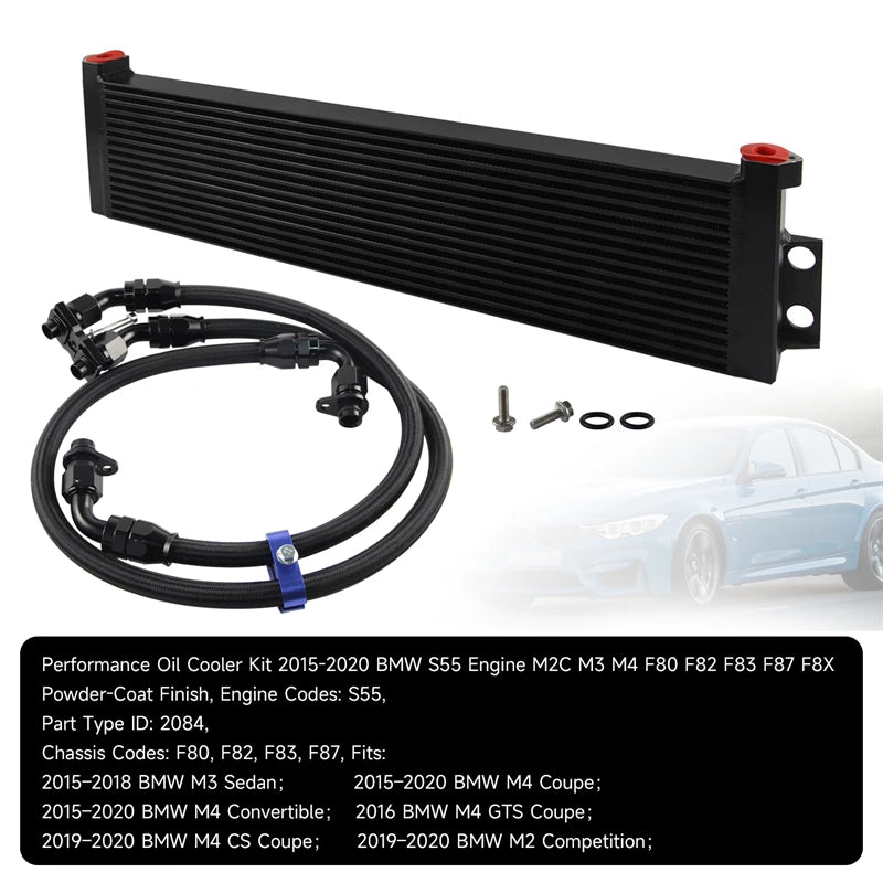 Performance Oil Cooler Kit Fit For BMW M3 M4 M2 S55 F80 F82 F83 F87 F8X 15-20