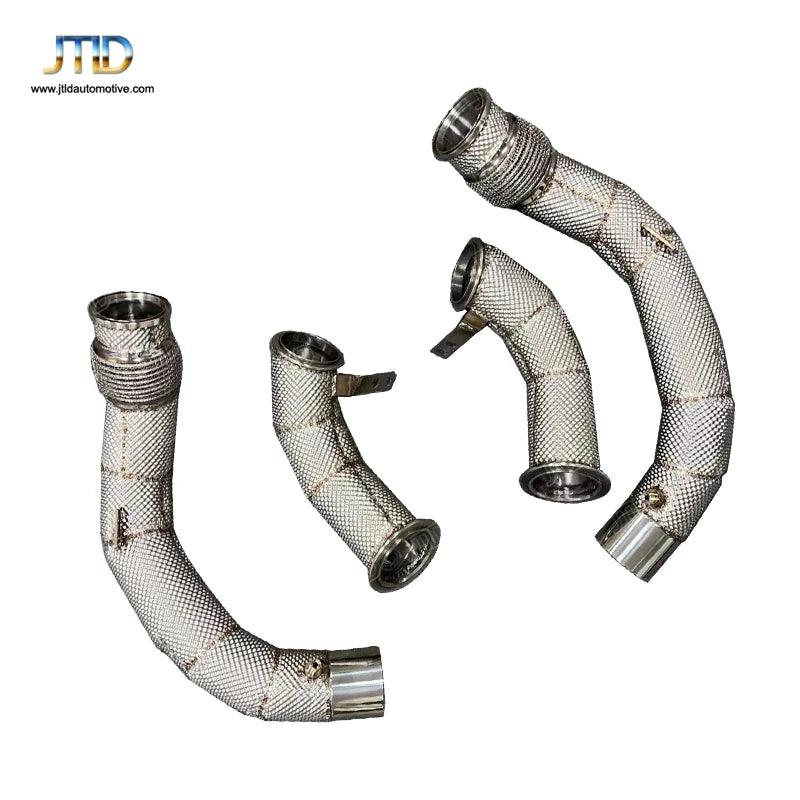 High Flow Heat Shield Decat Downpipe For Bmw F90 M5 Exhaust Catless Down Pipes