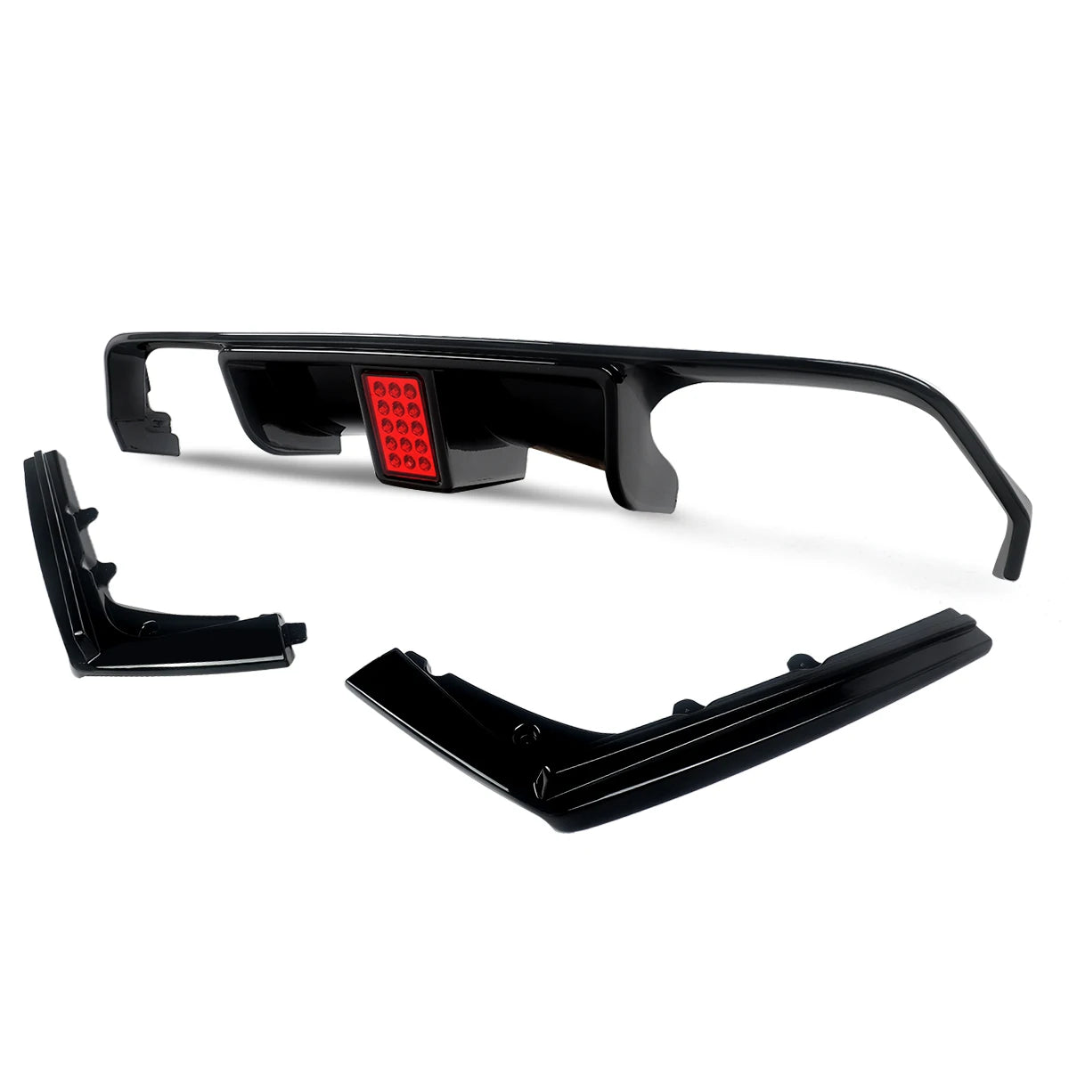 Rear Bumper Diffuser LW/ LED For BMW F80 M3 F82 M4 2015-2020 Gloss Black