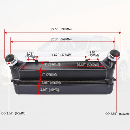 EVO II Intercooler Replacement for BMW M235I M2 328I 335I 428I 435I N20 N26 N47 N55 2012-2018, Black