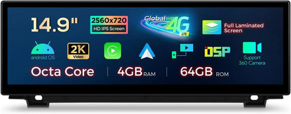 14.9 Inch Android 13 Car Stereo for BMW F10/F11 (2013-2016) NBT System, 2K IPS Touch Screen 4+64GB Global 4G Car Radio GPS Navigation Support Wireless Car Play Android Auto