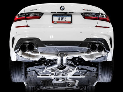 2019+ BMW M340I (G20) Track Edition Exhaust - Quad Diamond Black Tips - 3020-43085