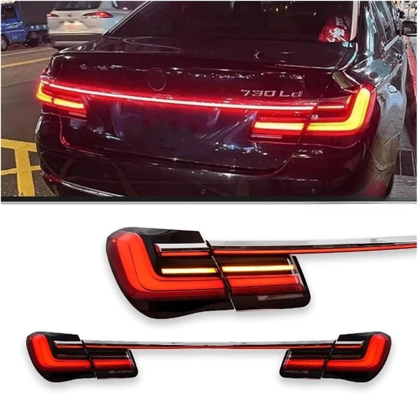 Car LED Taillights Compatible for BMW 7 Series 2009-2015 F01 F02 Upgraded to G12 Style Taillights Plug and Play Car Accessories